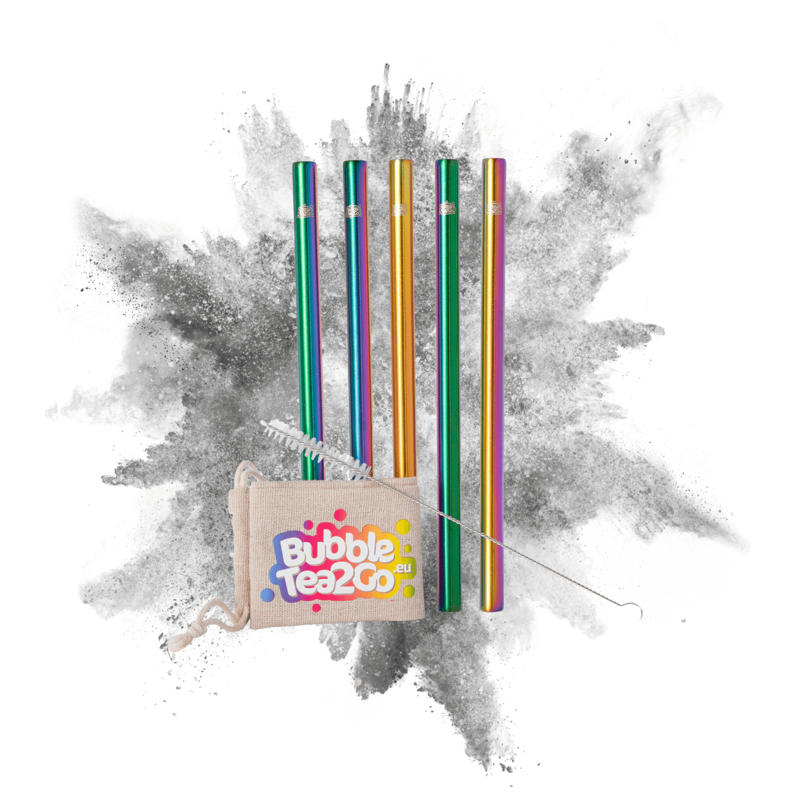 Metall Strohhalme - Rainbow 5 Stk.
