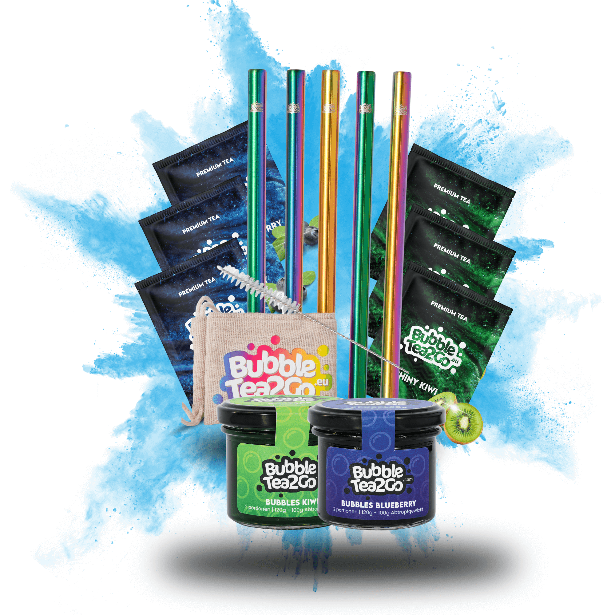 Pack spécial Shiny 4x Shiny Tea + 2 Bubbles + 5x Paille Rainbow